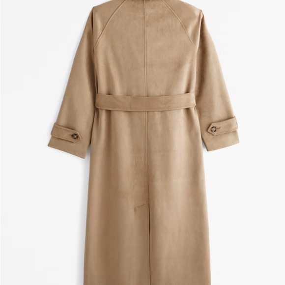 Abercrombie & Fitch Classic Camel Suede Trench Coat - Picture 2 of 7